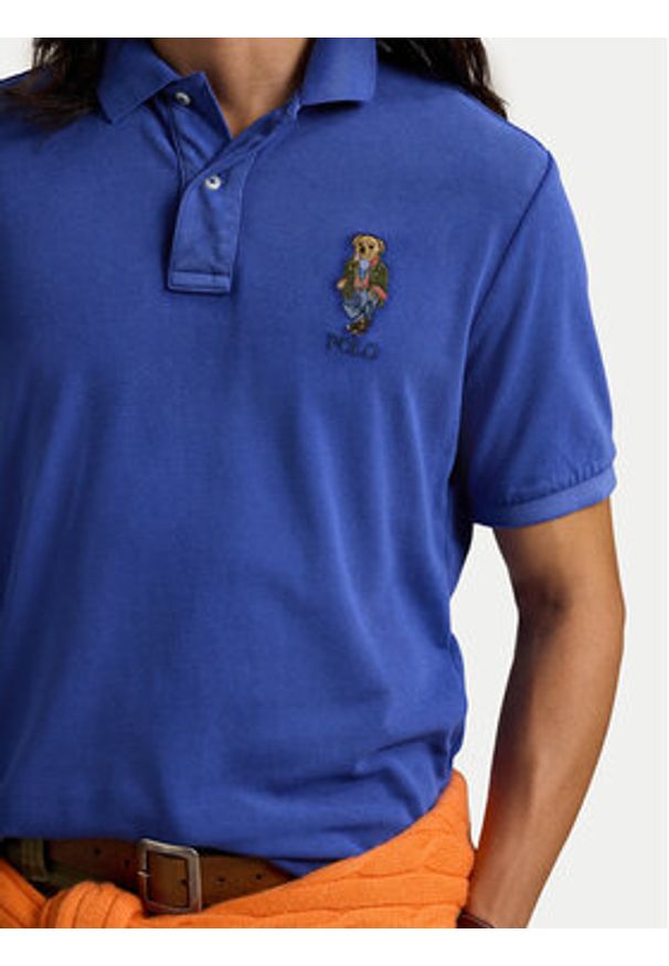 Polo Ralph Lauren Polo 710958188001 Niebieski Regular Fit. Typ kołnierza: polo. Kolor: niebieski. Materiał: bawełna