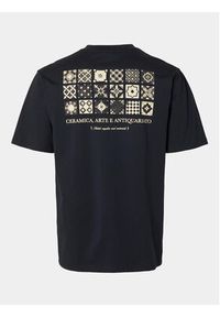 Selected Homme T-Shirt Slhrelaxaries 16094014 Granatowy Relaxed Fit. Kolor: niebieski. Materiał: bawełna