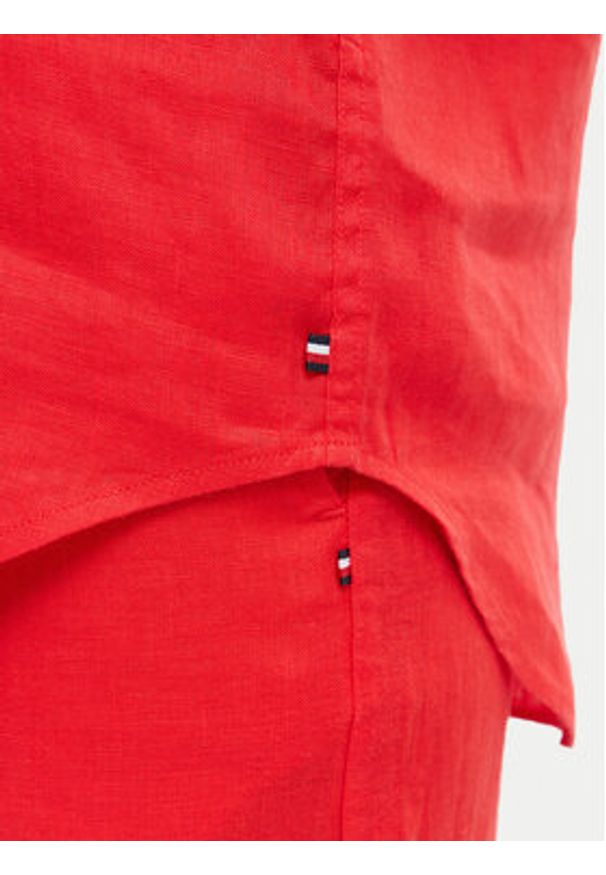 TOMMY HILFIGER - Tommy Hilfiger Koszula WW0WW44679 Czerwony Regular Fit. Kolor: czerwony. Materiał: len