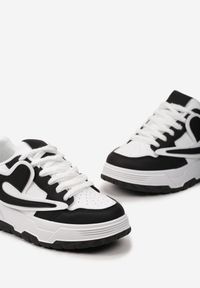 Born2be - Biało-Czarne Sneakersy Beliossa. Kolor: biały. Materiał: skóra ekologiczna #4