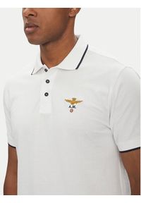 Aeronautica Militare Polo 251PO1308P82 Biały Regular Fit. Typ kołnierza: polo. Kolor: biały. Materiał: bawełna #5