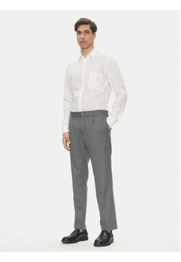 BOSS Koszula 50537381 Biały Regular Fit. Kolor: biały. Materiał: len