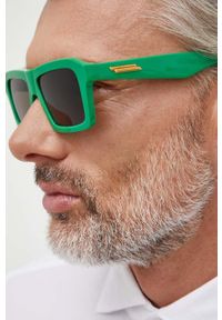 Bottega Veneta okulary przeciwsłoneczne męskie kolor zielony. Kolor: zielony #2