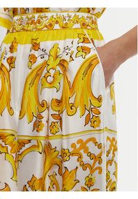 DOLCE & GABBANA - Dolce&Gabbana Spodnie materiałowe FTC63T HI1BE HG3TN Żółty Regular Fit. Kolor: żółty. Materiał: jedwab #2