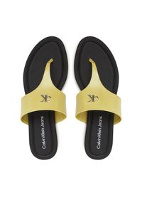 Calvin Klein Jeans Japonki Flat Sandal Toepost Mg YW0YW01691 Zielony. Kolor: zielony. Materiał: skóra