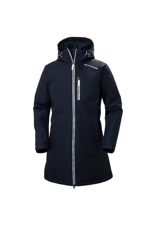Damska kurtka wodoodporna Helly Hansen long belfast winter. Kolor: niebieski. Sezon: zima