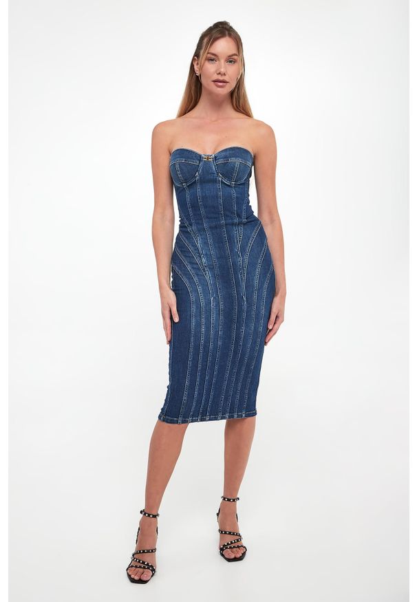 Elisabetta Franchi - Sukienka jeansowa bodycon ELISABETTA FRANCHI. Materiał: jeans. Typ sukienki: bodycon