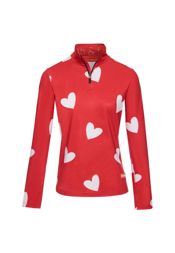 GARETH & LUCAS - Bluza narciarska Damska Gareth & Lucas Eighty-Seven. Kolor: czerwony, wielokolorowy, biały. Materiał: poliester, elastan. Sezon: zima. Sport: narciarstwo