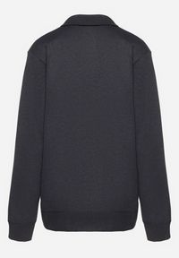 Born2be - Granatowy Ocieplany Kardigan z Wełną Zapinany na Suwak Acendrie. Okazja: na spotkanie biznesowe, na co dzień. Kolekcja: plus size. Kolor: niebieski. Materiał: wełna. Styl: klasyczny, biznesowy, casual