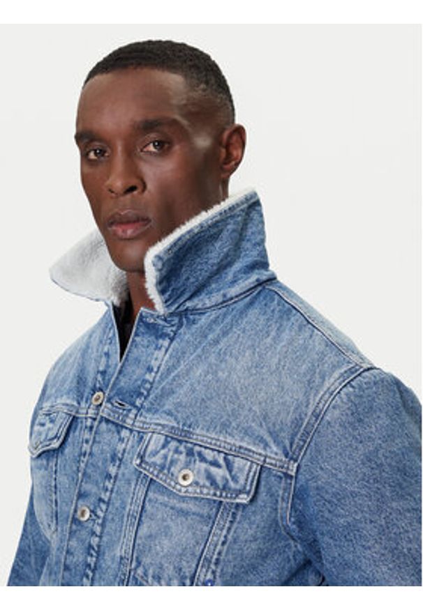 Karl Lagerfeld Jeans Kurtka jeansowa A4M14014 Niebieski Regular Fit. Kolor: niebieski. Materiał: bawełna