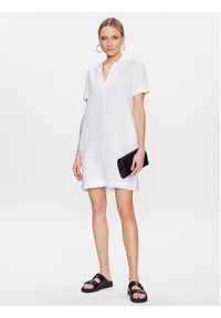 Calvin Klein Sukienka codzienna K20K205604 Biały Regular Fit. Okazja: na co dzień. Kolor: biały. Materiał: len. Typ sukienki: proste. Styl: casual #3