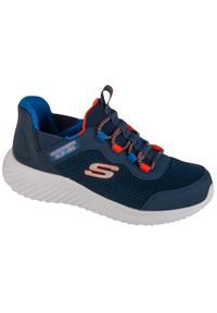 skechers - Buty sportowe Sneakersy dziewczęce, Slip-Ins: Bounder - Brisk-Burst. Kolor: niebieski. Sport: turystyka piesza