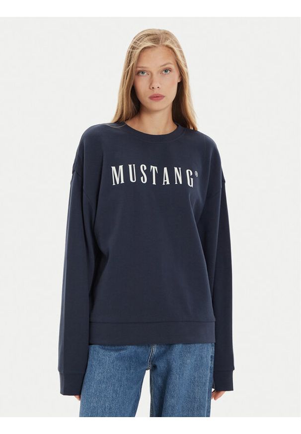 Mustang Bluza Lindsey 1015262 Granatowy Regular Fit. Kolor: niebieski. Materiał: bawełna