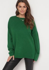 Born2be - Zielony Luźny Sweter z Miękkiej Dzianiny Felilai. Kolor: zielony. Materiał: dzianina. Sezon: jesień, zima #5