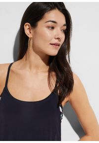bonprix - Tankini oversize (2 części) z efektem warstw. Kolor: czarny. Długość rękawa: na ramiączkach. Wzór: nadruk. Styl: elegancki #2