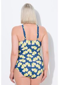 ULLA POPKEN - Damski Strój kąpielowy miękkie miseczki ramiączka z regulacją. Kolekcja: plus size. Kolor: niebieski. Materiał: poliester, elastan, poliamid, materiał