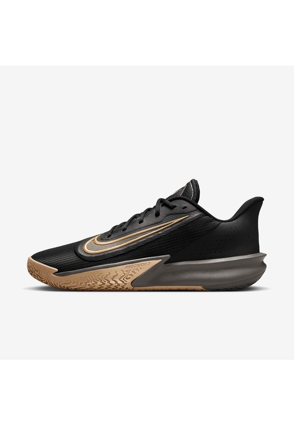 Nike PRECISION VII Buty męskie do koszykówki. Zapięcie: zamek. Kolor: czarny. Materiał: guma, syntetyk, materiał. Szerokość cholewki: normalna. Sport: koszykówka