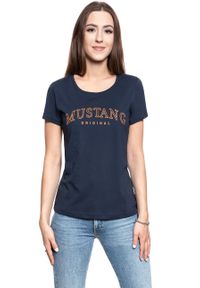 Mustang - MUSTANG T SHIRT DAMSKI Alexia C Print DARK SAPPHIRE 1008380 4136. Wzór: nadruk #8