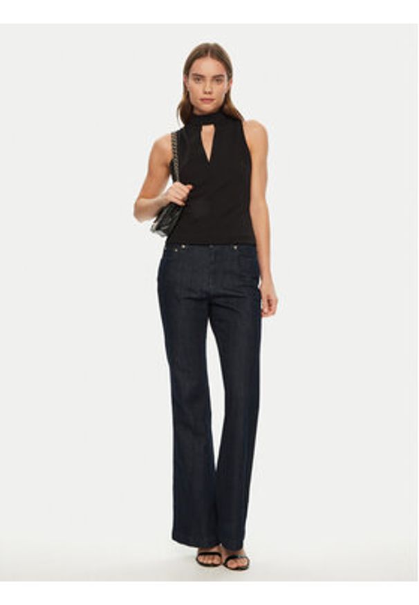 Guess Bluzka W5RP05 KCBO2 Czarny Regular Fit. Kolor: czarny. Materiał: syntetyk