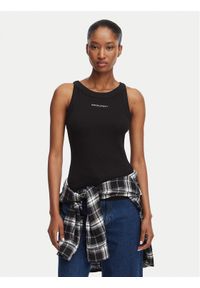 Tommy Jeans Top Ess Logo 1 DW0DW22806 Czarny Slim Fit. Kolor: czarny. Materiał: bawełna #1