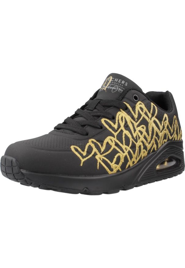 skechers - Buty SKECHERS UNO - GOLDEN HEART Czarny. Kolor: czarny. Materiał: materiał, syntetyk, tkanina. Szerokość cholewki: normalna. Model: Skechers Sport. Sport: turystyka piesza
