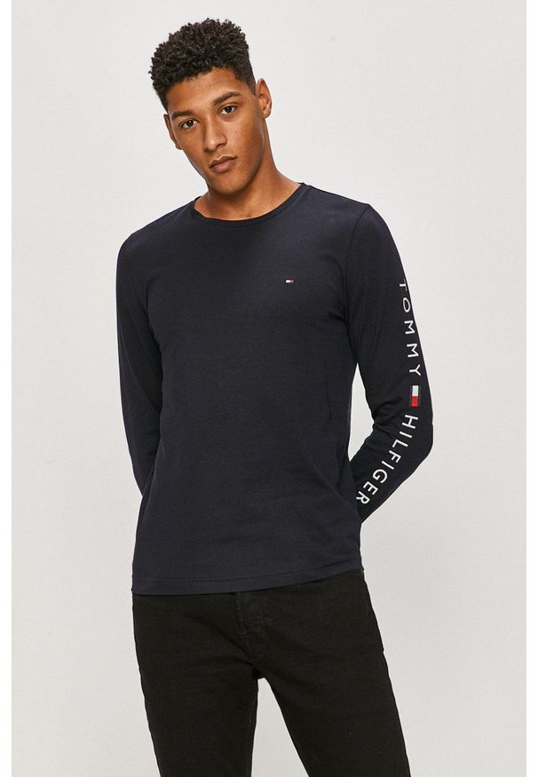 TOMMY HILFIGER - Tommy Hilfiger - Longsleeve. Okazja: na co dzień. Kolor: niebieski. Materiał: dzianina. Długość rękawa: długi rękaw. Styl: casual
