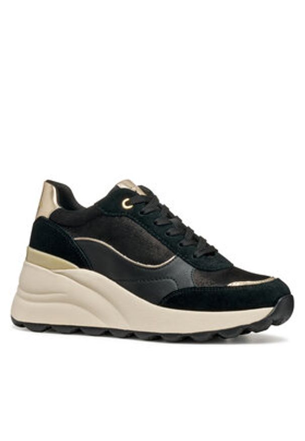 Geox Sneakersy D Spherica Ec13 D45WAA 0MA22 C9999 Czarny. Kolor: czarny. Materiał: zamsz, skóra
