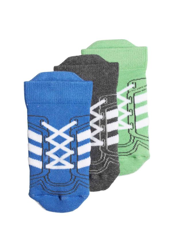 ZEAGLE - Skarpetki dziecięce Adidas Performance Inf 3 - Styl i Komfort. Kolor: niebieski. Materiał: elastan, poliamid, bawełna. Wzór: paski
