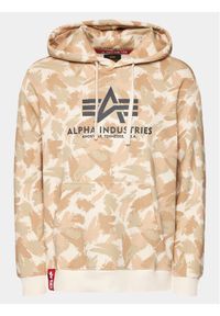 Alpha Industries Bluza Basic 178312C Beżowy Regular Fit. Kolor: beżowy. Materiał: bawełna