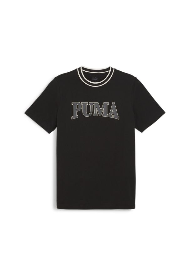 Puma - Męska koszulka z nadrukiem PUMA SQUAD PUMA Black. Kolor: czarny. Materiał: bawełna. Wzór: nadruk. Sport: fitness, joga i pilates