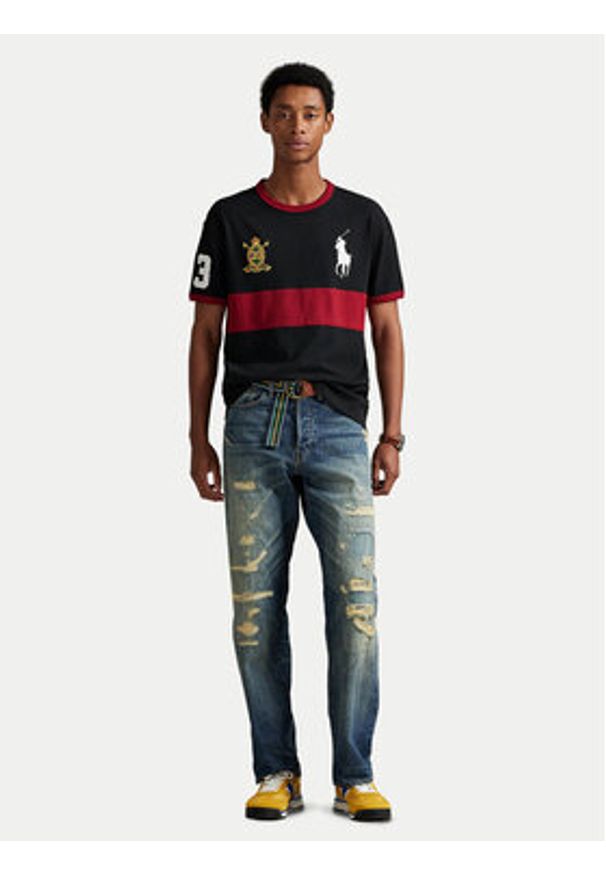 Polo Ralph Lauren T-Shirt 710P00093003 Czarny Regular Fit. Typ kołnierza: polo. Kolor: czarny. Materiał: bawełna