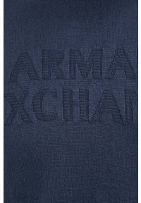 Armani Exchange sweter wełniany męski kolor granatowy lekki. Kolor: niebieski. Materiał: wełna #3