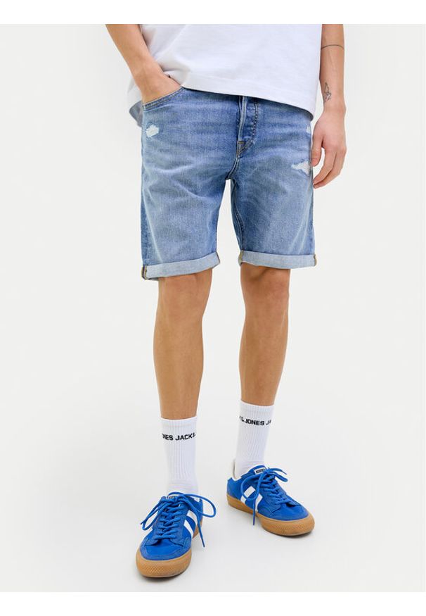 Jack & Jones - Jack&Jones Szorty jeansowe Rick 12269612 Niebieski Regular Fit. Kolor: niebieski. Materiał: bawełna