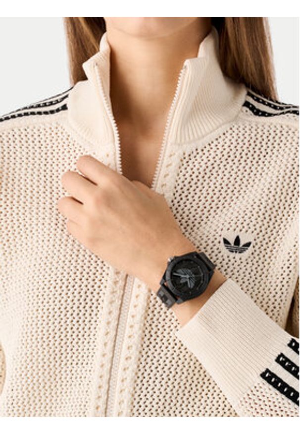 Adidas - adidas Zegarek Project Four AOST25033 Czarny. Kolor: czarny