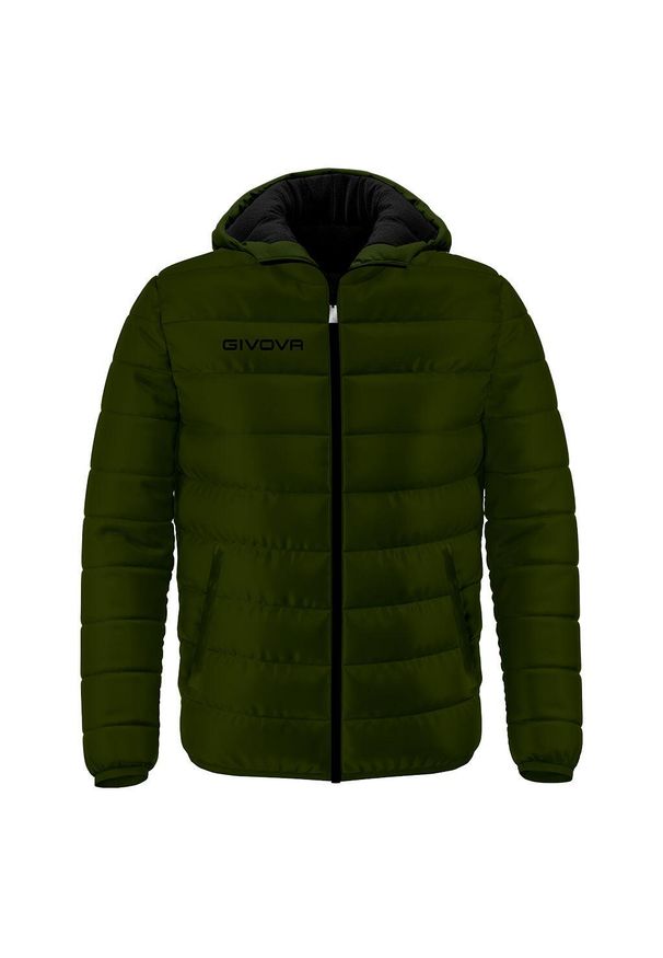 Kurtka sportowa Givova Olanda L - unisex. Kolor: zielony, szary, niebieski, wielokolorowy. Materiał: puch. Sport: turystyka piesza