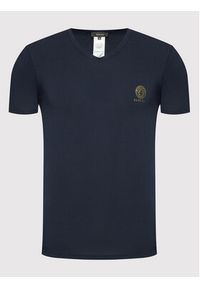VERSACE - Versace T-Shirt Scollo AUU01004 Granatowy Regular Fit. Kolor: niebieski. Materiał: bawełna #5