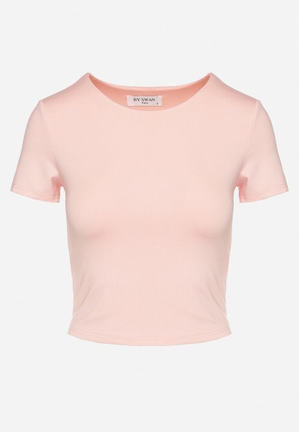 Born2be - Różowy T-shirt Krótki z Wiskozą Eframera. Okazja: na co dzień. Kolor: różowy. Materiał: wiskoza. Długość: krótkie. Styl: klasyczny, casual, elegancki