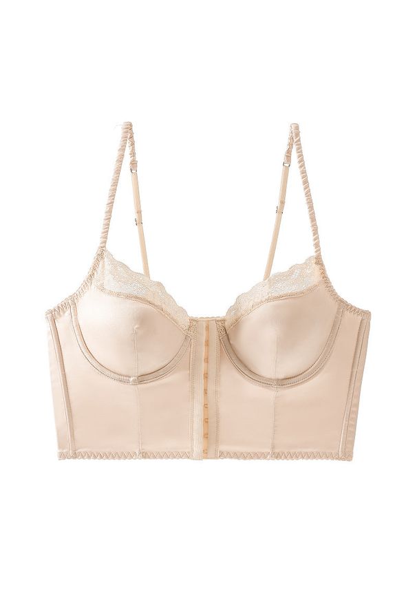 Intica - Biustonosz gorsetowy push-up z koronkowym wykończeniem Marjolaine. Materiał: koronka. Rodzaj stanika: push-up