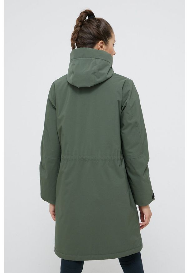 Peak Performance Kurtka kolor zielony zimowa oversize. Typ kołnierza: kaptur. Kolor: zielony. Materiał: materiał. Sezon: zima