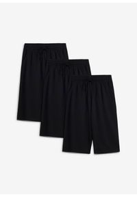 bonprix - Bermudy z dżerseju z czystej bawełny organicznej (3 szt.). Kolor: czarny. Materiał: jersey, bawełna #1