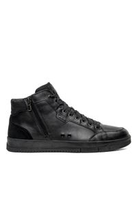 Geox - Sneakersy męskie czarne GEOX U Senegale C. Kolor: czarny. Materiał: skóra. Szerokość cholewki: normalna #5