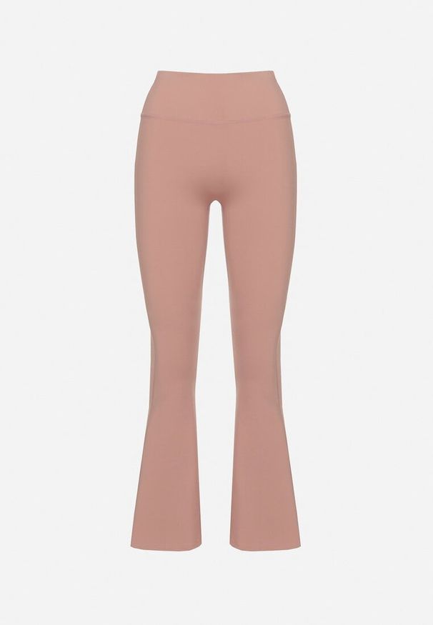 Born2be - Różowe Legginsy o Kroju Dzwonów z Wysokim Stanem Koritea. Okazja: na co dzień. Stan: podwyższony. Kolor: różowy. Styl: klasyczny, casual