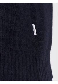Lindbergh Sweter 30-800147 Granatowy Regular Fit. Kolor: niebieski. Materiał: wełna