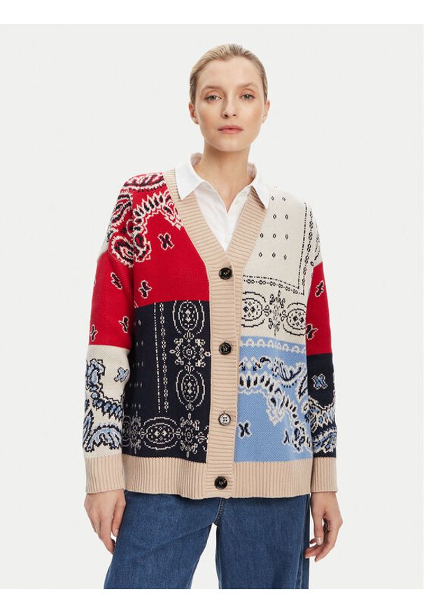 Weekend Max Mara Kardigan Baobab 2525346051 Kolorowy Relaxed Fit. Materiał: bawełna. Wzór: kolorowy