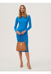 Kazar - Jasnobrązowa sztywna torebka na ramię ze skóry. Kolor: brązowy. Wzór: aplikacja. Materiał: skórzane. Styl: elegancki, casual. Rodzaj torebki: na ramię #3