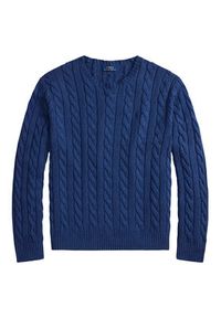 Polo Ralph Lauren Sweter 710775885532 Granatowy Regular Fit. Typ kołnierza: polo. Kolor: niebieski. Materiał: bawełna #3
