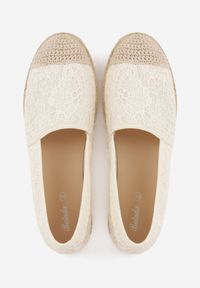 Born2be - Beżowe Koronkowe Espadryle z Plecionką na Nosku Zynava. Kolor: beżowy. Materiał: koronka. Sezon: wiosna, lato. Styl: klasyczny #2