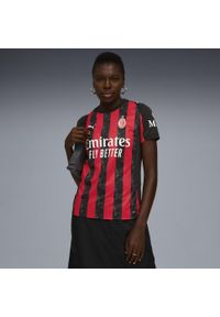 Puma - Damska koszulka domowa AC Milan 25/26 PUMA For All Time Red Black. Kolor: czerwony, wielokolorowy, czarny. Sport: piłka nożna
