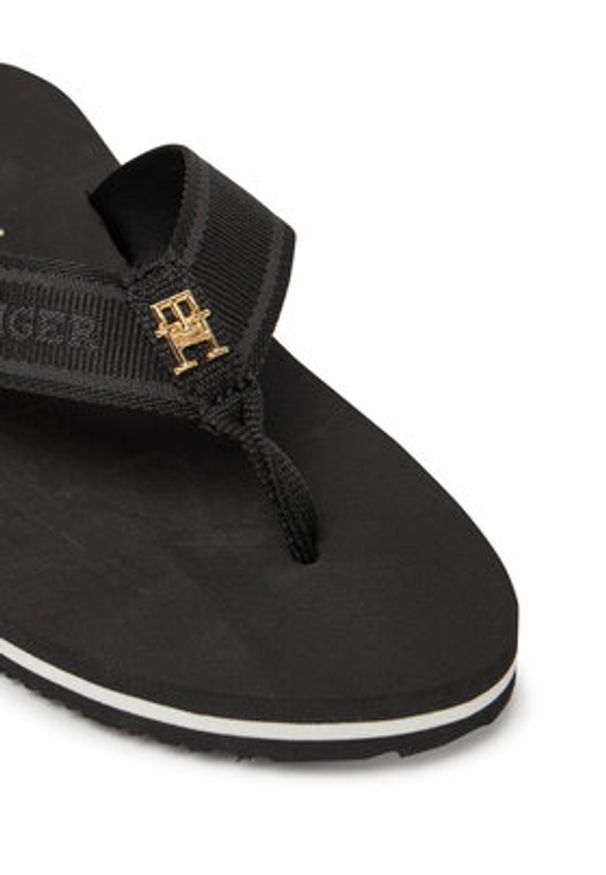 TOMMY HILFIGER - Tommy Hilfiger Japonki Hilfiger Webbing Beach Sandal FW0FW08515 Czarny. Kolor: czarny. Materiał: materiał
