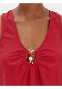 Seafolly Sukienka letnia Palermo 55508-DR Czerwony Regular Fit. Kolor: czerwony. Materiał: wiskoza, len. Sezon: lato #2